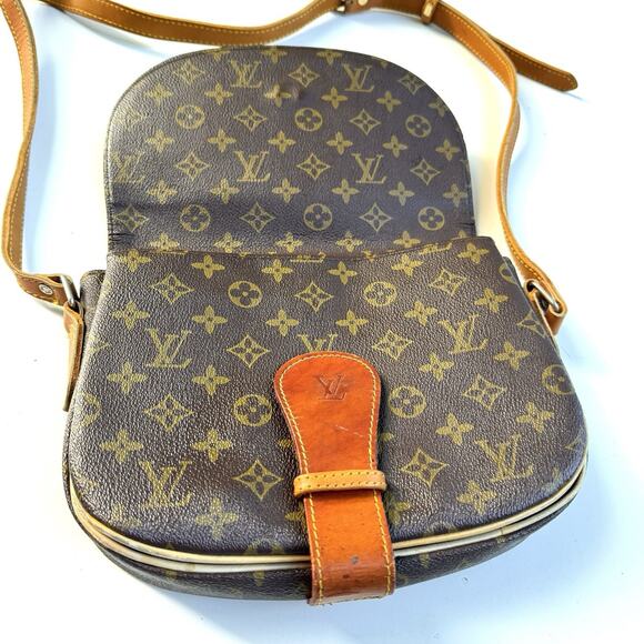 Vintage Louis Vuitton Saint Cloud Crossbody – Monogram, Custom Strap Patina RARE - Picture 3 of 16